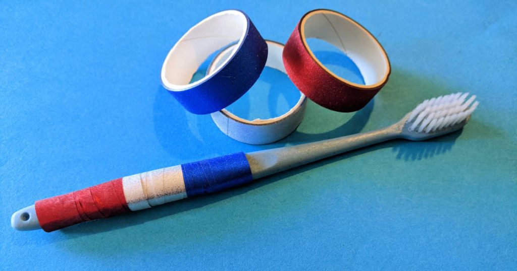 Patriotic Washi Tape Toothbrush Craft Mama Likes This