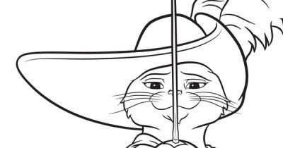 feature puss in boots coloring page