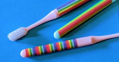 feature rainbow washi toothbrush craft