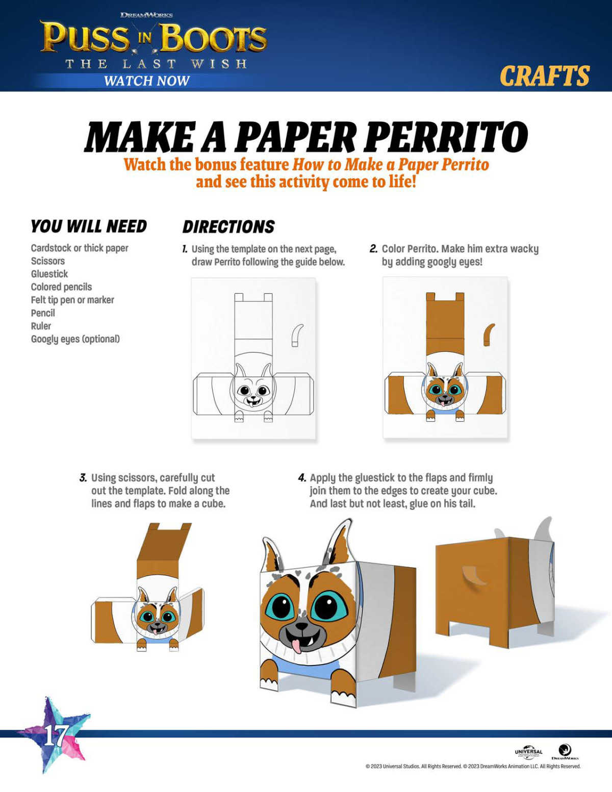 free printable perrito dog craft