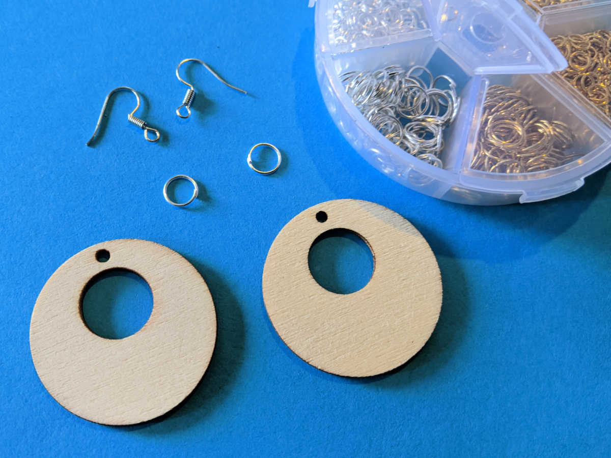 jump rings earwires and wood earring blanks