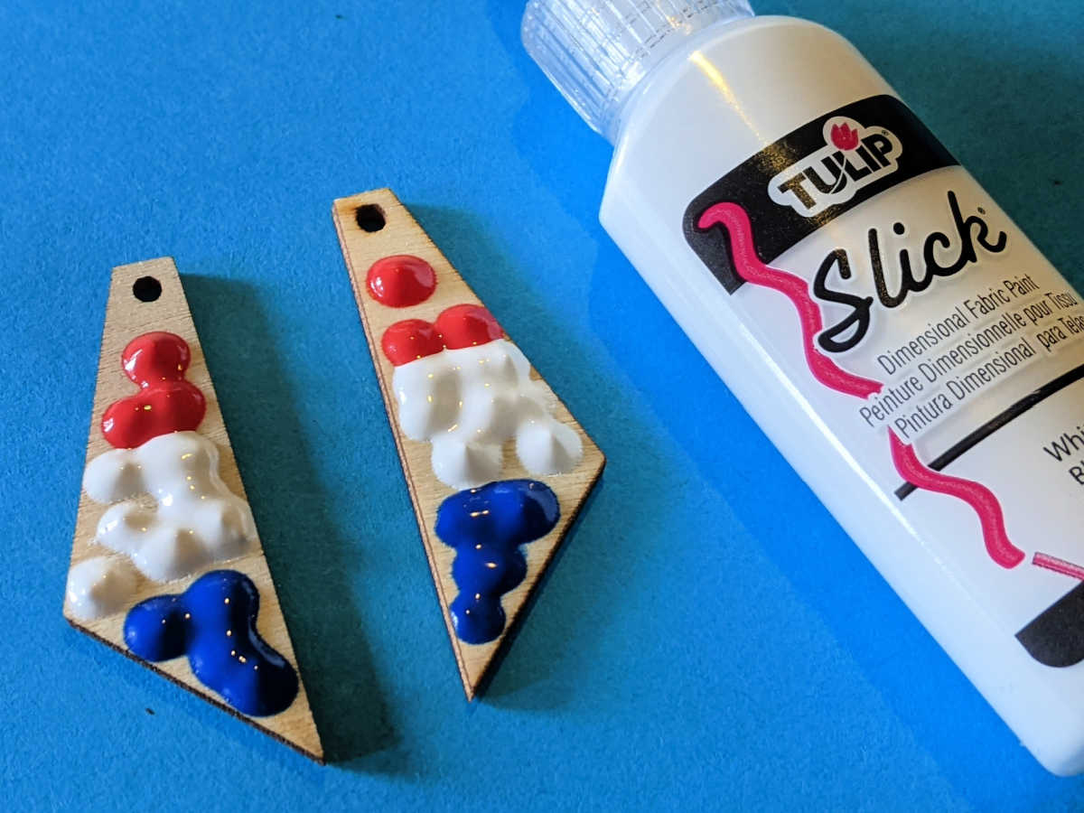 making patriotic painted earrings