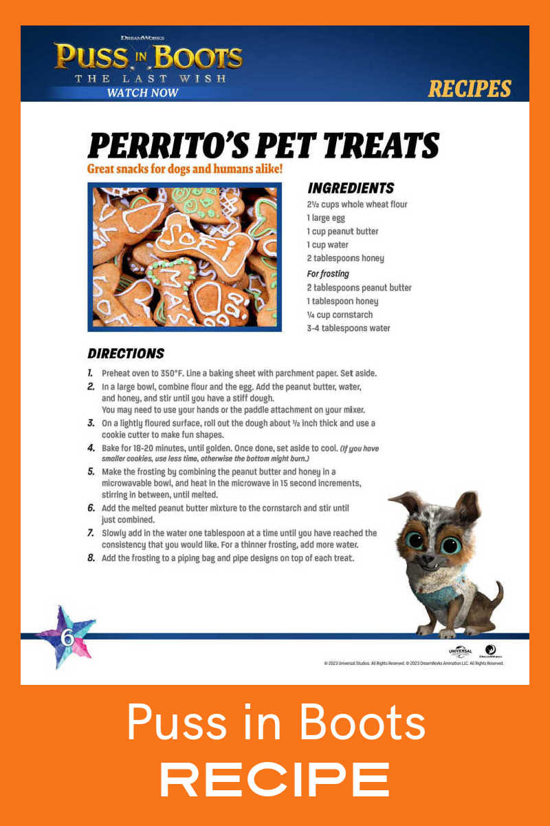 Puss in Boots Pet Treat Recipe