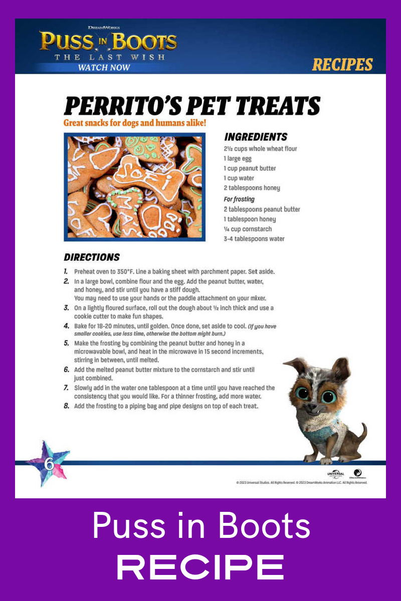 Puss in Boots Pet Treat Recipe