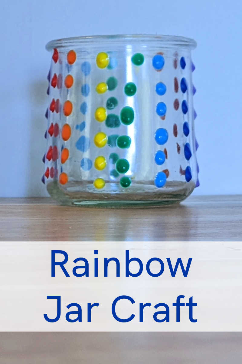 Make this upcycled rainbow painted jar craft to repurpose an empty glass Oui Yogurt jar by turning it into something useful and beautiful. 