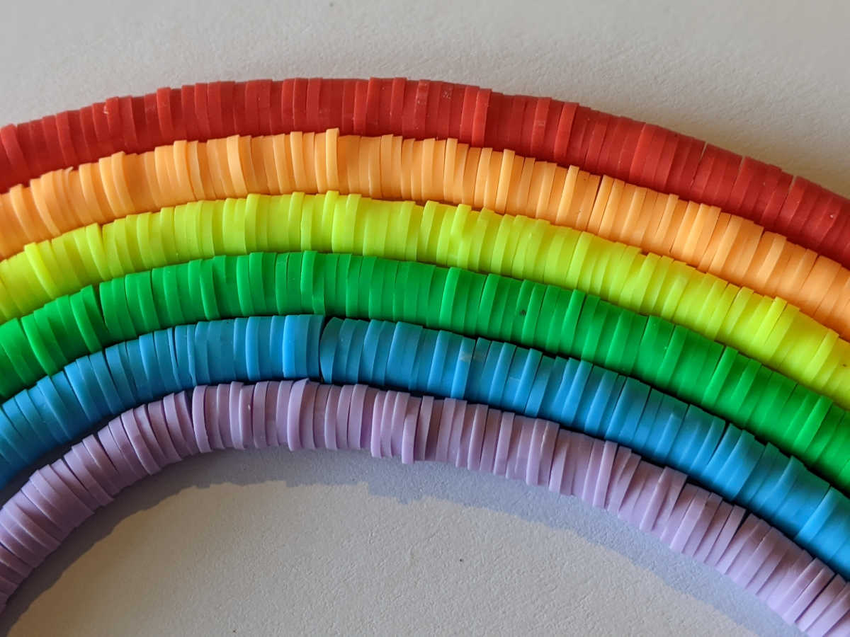 rainbow polymer heishi beads