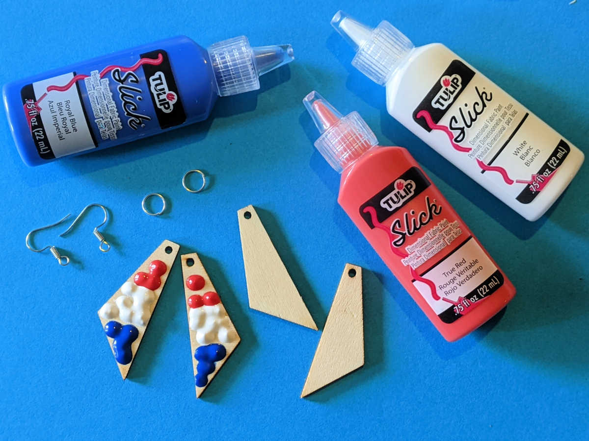 supplies for patriotic painted earrings