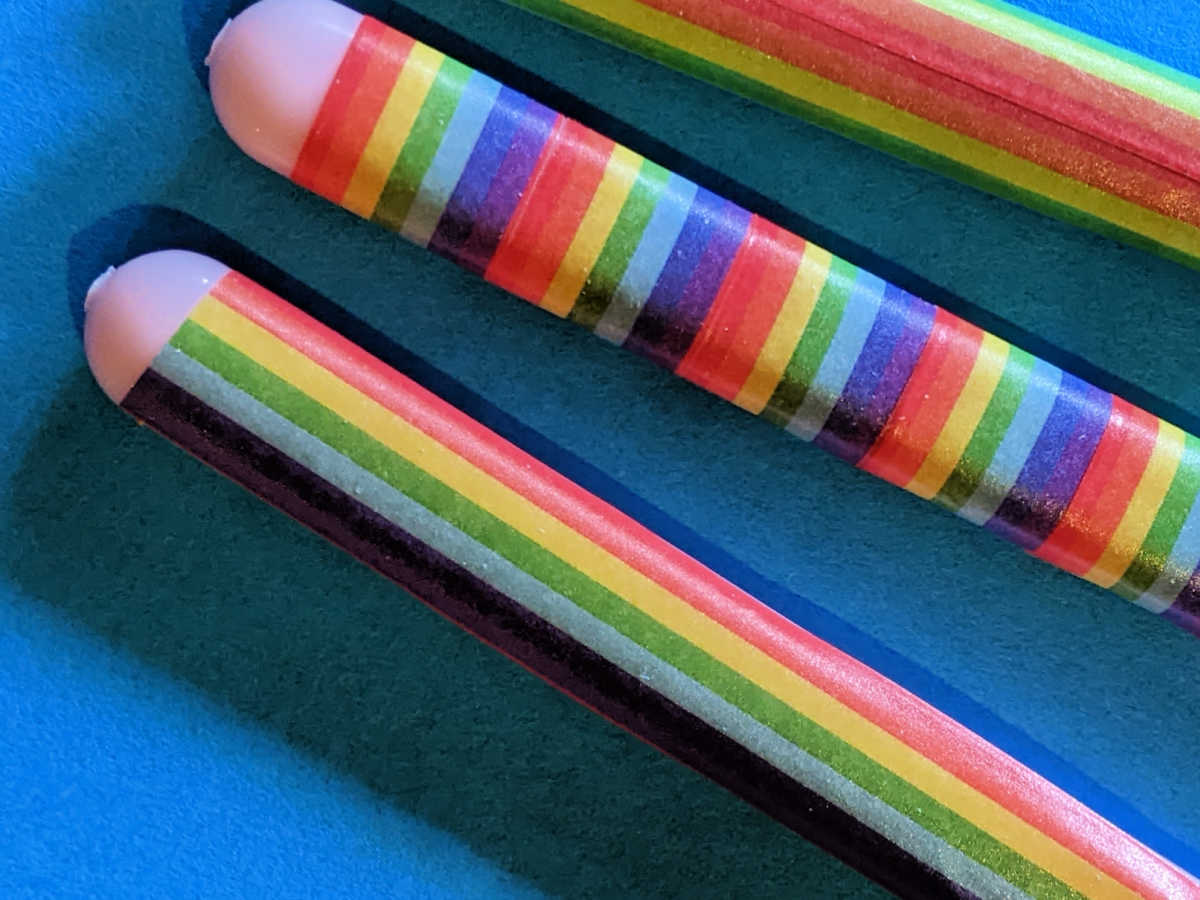 washi tape covered toothbrushes