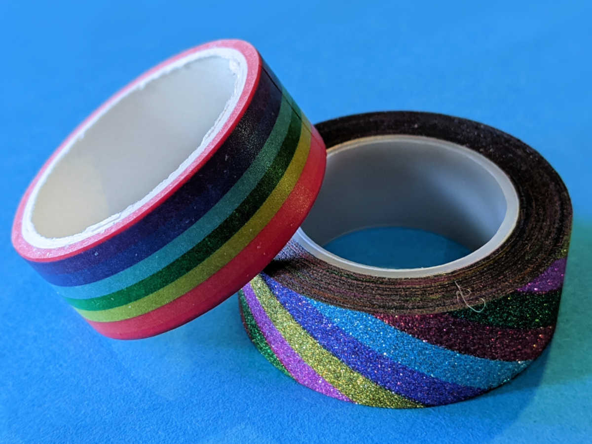 2 rolls rainbow color washi tape