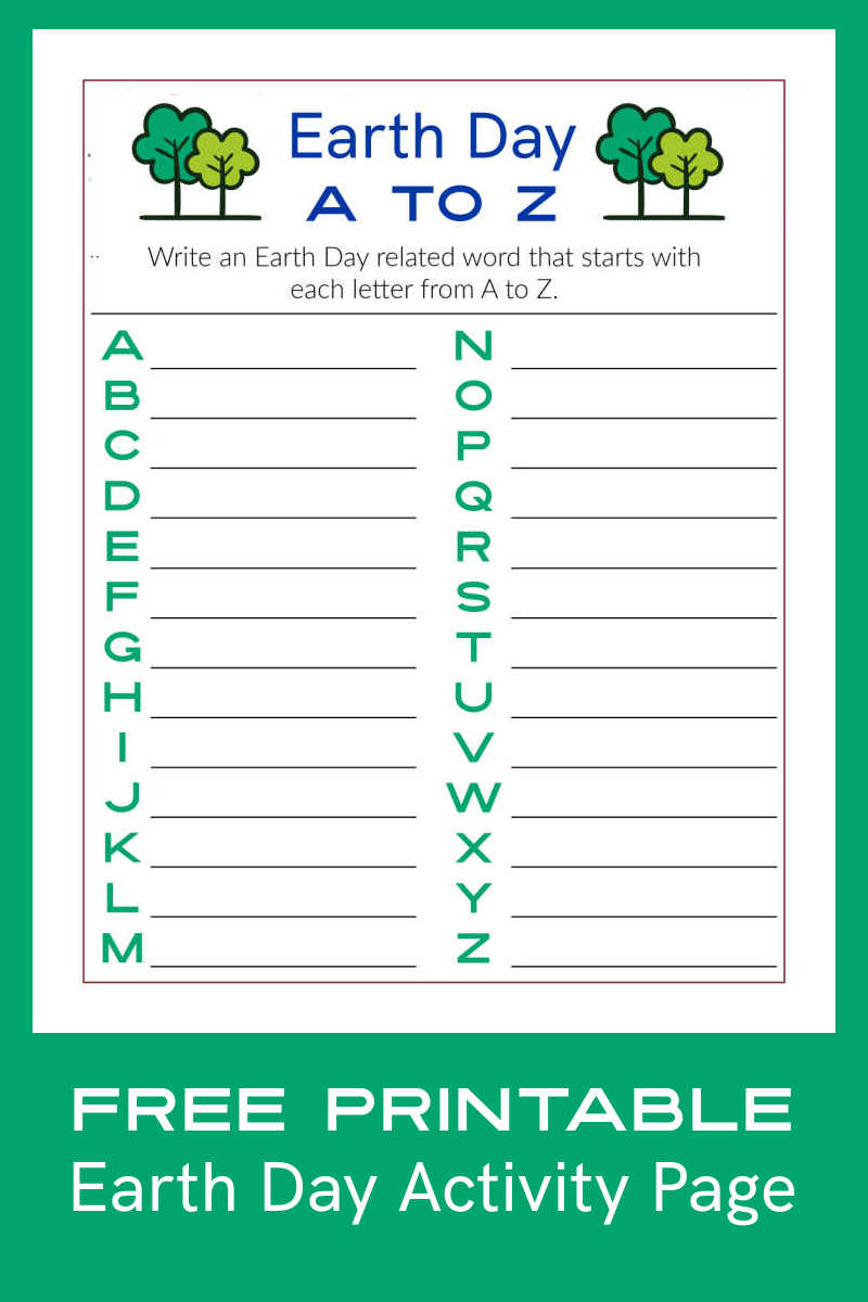 Celebrate Earth Day with this fun and educational word activity! This free printable page is perfect for kids and adults.