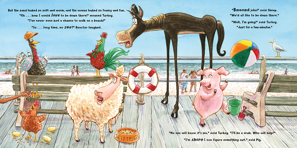 childrens turkeys sandtastic beach day book pages