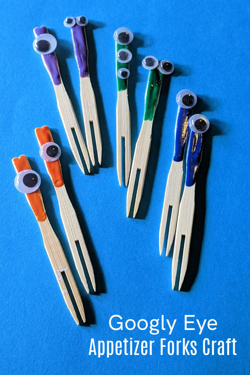 Make this easy googly eye appetizer forks craft, so you can add a little bit of whimsy to your next party or family movie night. 