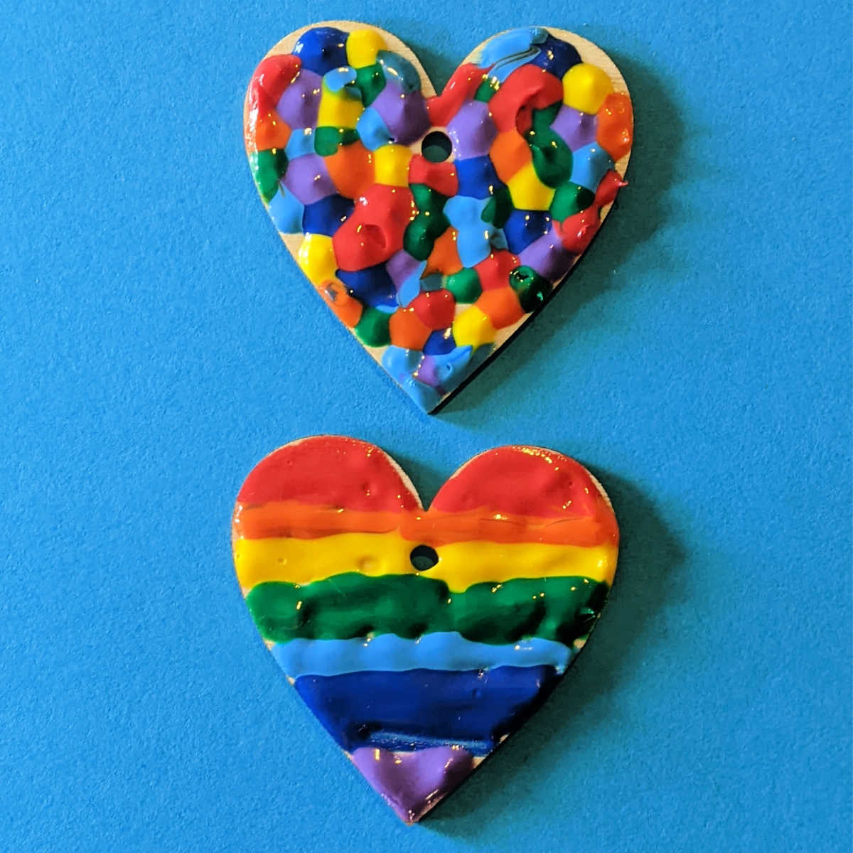 easy rainbow painted heart craft