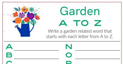 feature garden word activity page