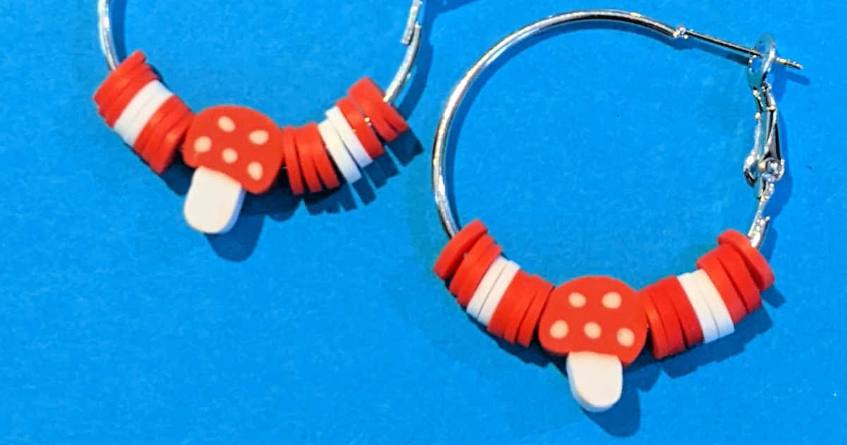 feature mario mushroom earrings