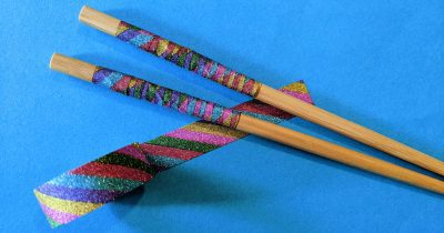 feature rainbow washi tape chopsticks craft
