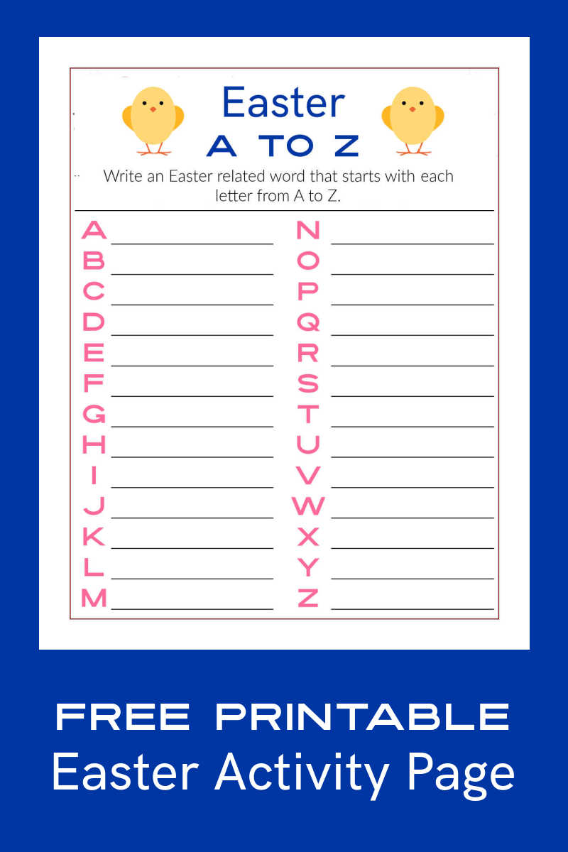 Free Printable A To Z Easter Word Activity Page Mama Likes This