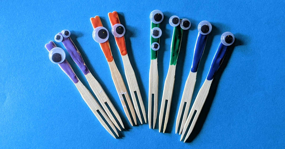 googly eye appetizer forks craft