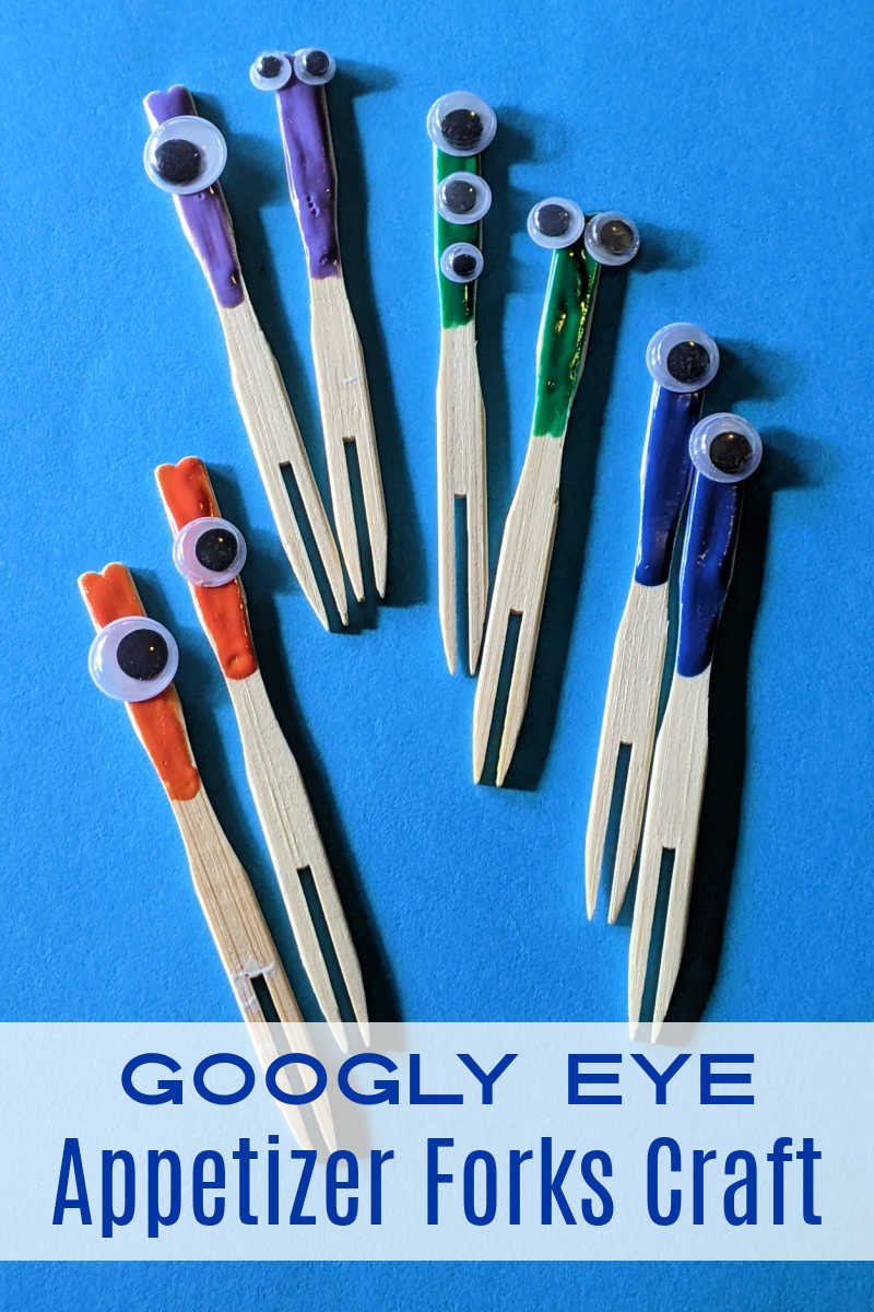 Make this easy googly eye appetizer forks craft, so you can add a little bit of whimsy to your next party or family movie night. 