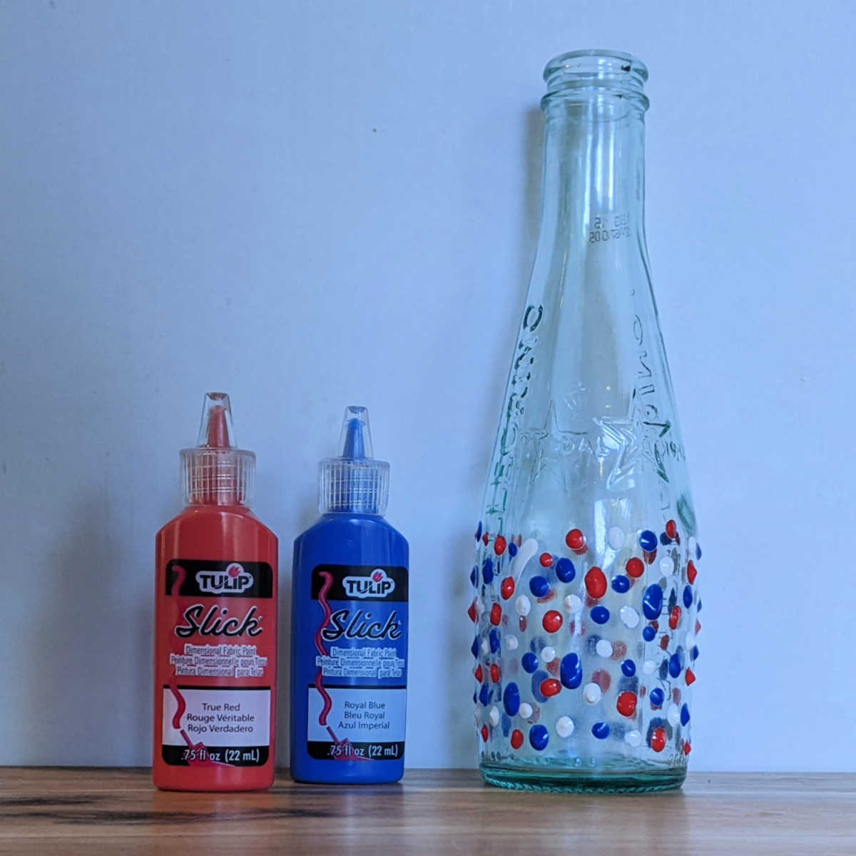 painted patriotic bottle craft