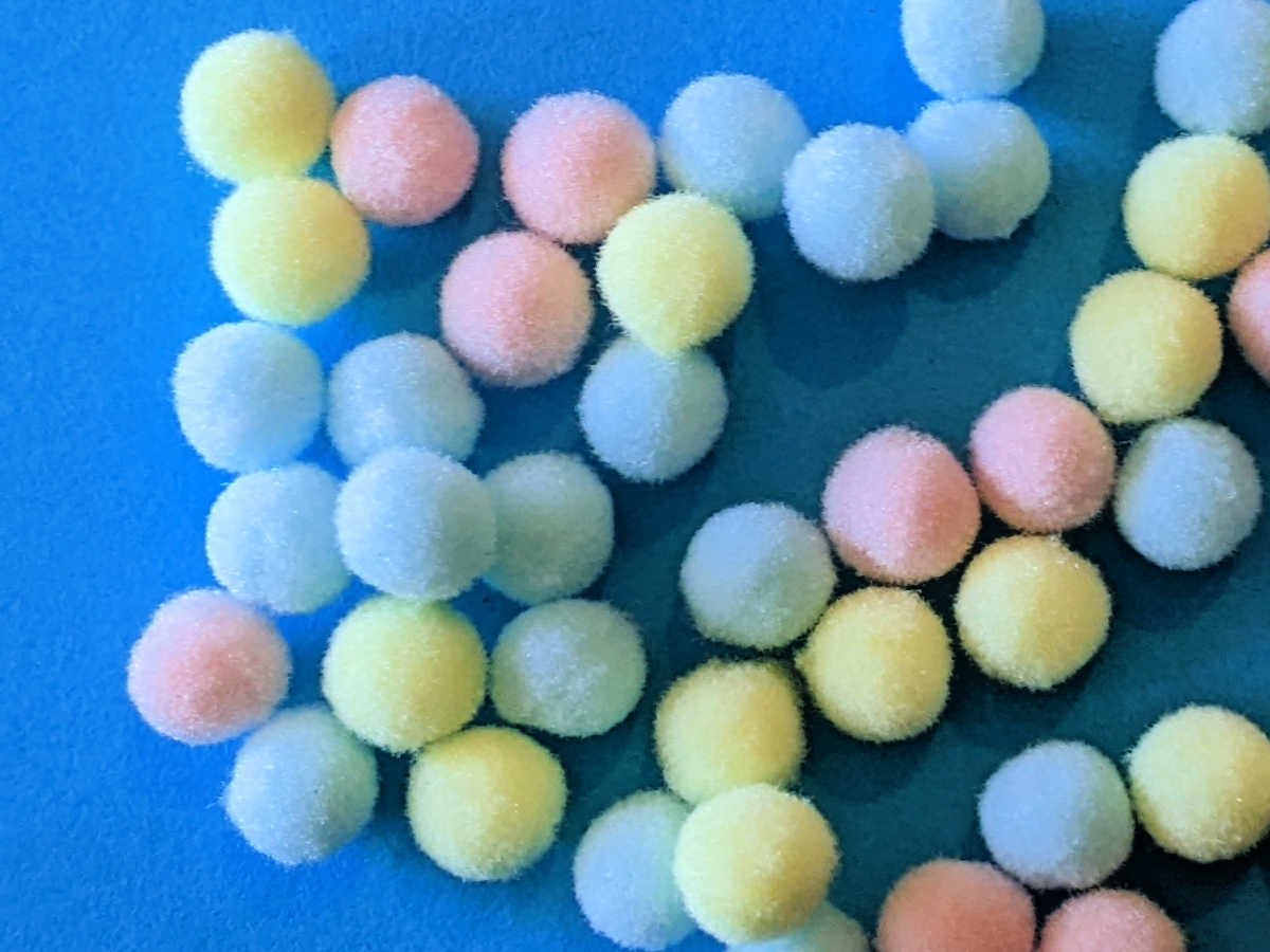 pastel pom poms