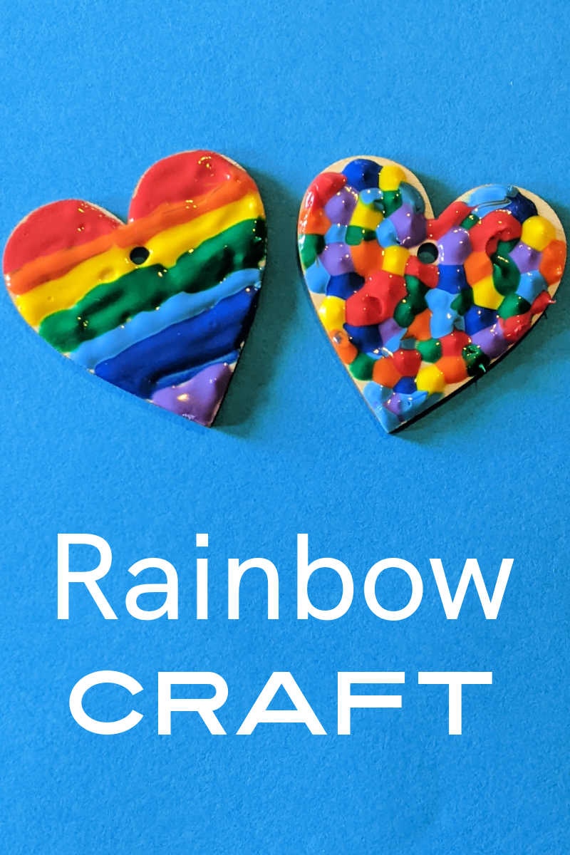Learn how to make an easy rainbow painted heart craft with unfinished wood hearts and Tulip Dimensional Paint in rainbow colors.