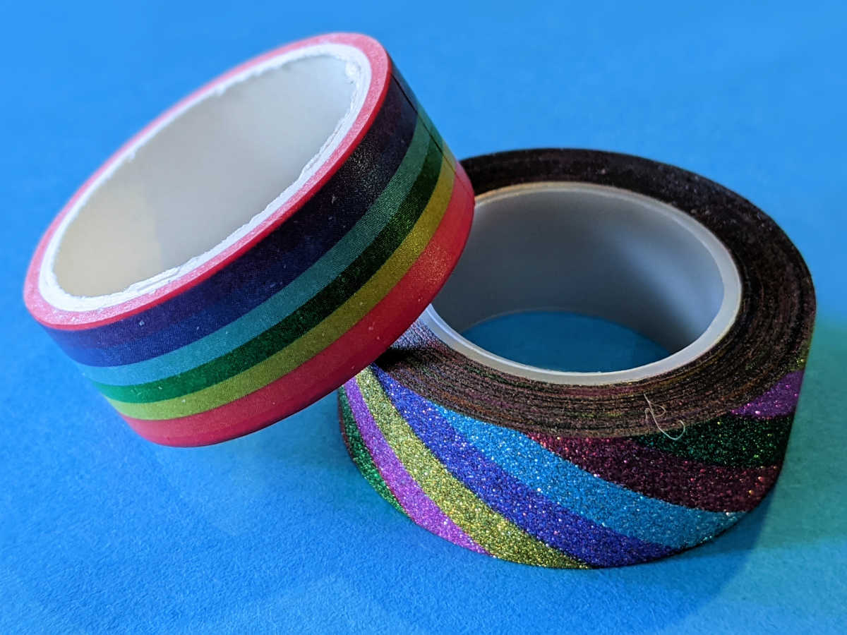 rolls of rainbow washi tape