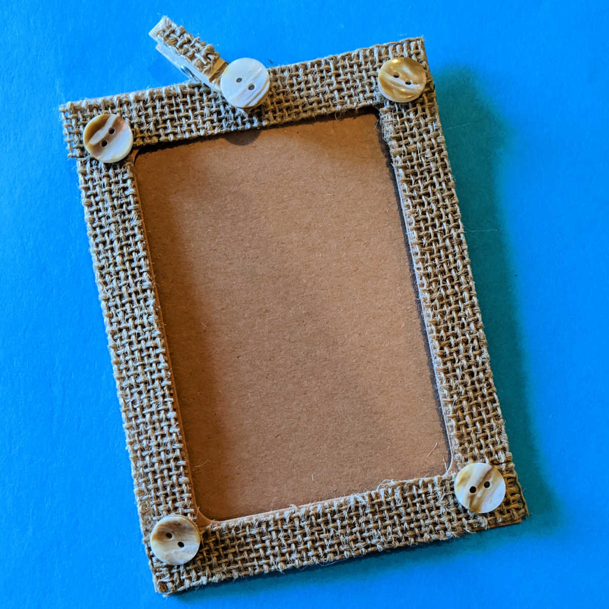 burlap picture frame craft