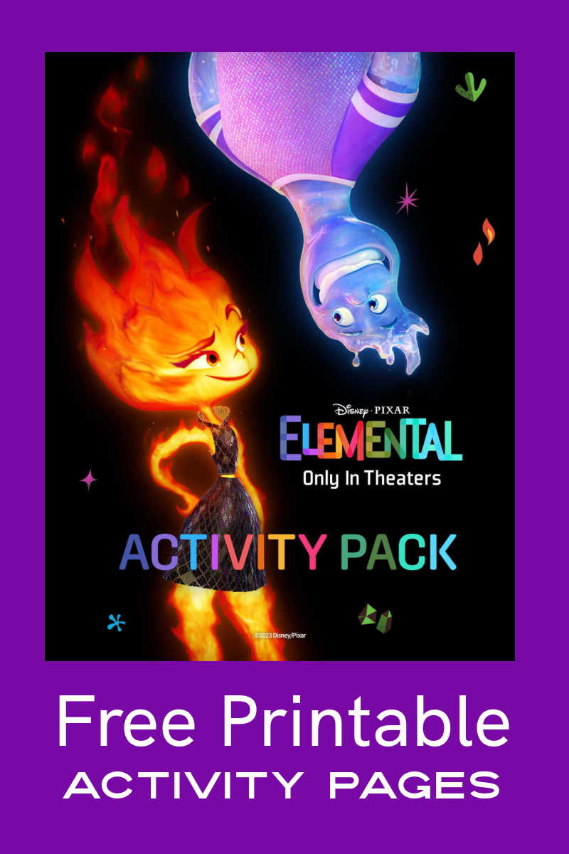 Download the free printable Elemental activity pages, so your family can have lots movie fun at home from Disney and Pixar.  