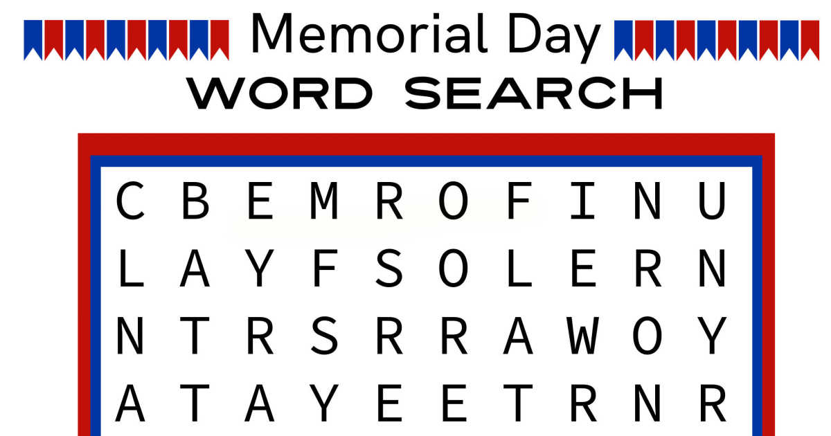 Free Printable Memorial Day Word Search Mama Likes This