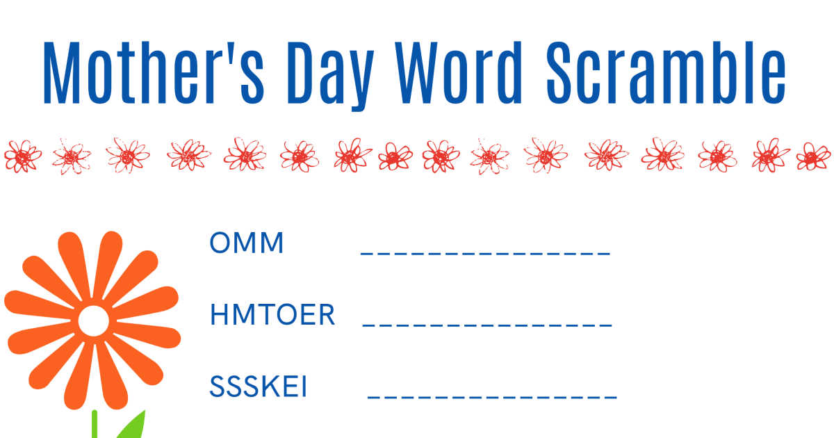 Free Printable Mother s Day Word Scramble Mama Likes This