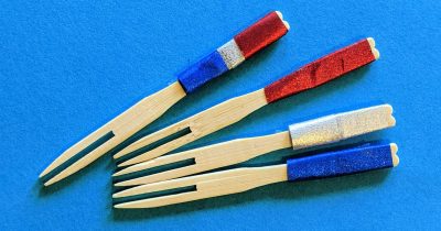 feature patriotic washi tape forks