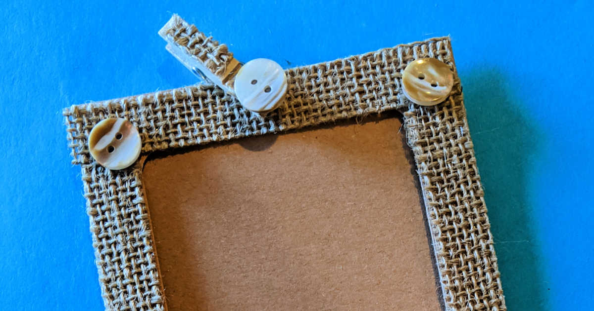 feature rustic burlap picture frame craft