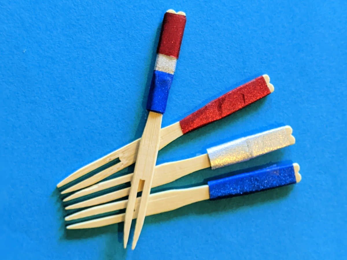 patriotic washi tape forks craft