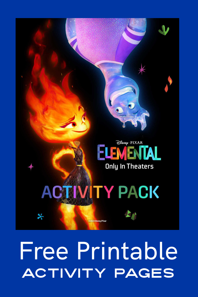 Download the free printable Elemental activity pages, so your family can have lots movie fun at home from Disney and Pixar.  