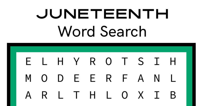 Free Printable Juneteenth Word Search - Mama Likes This