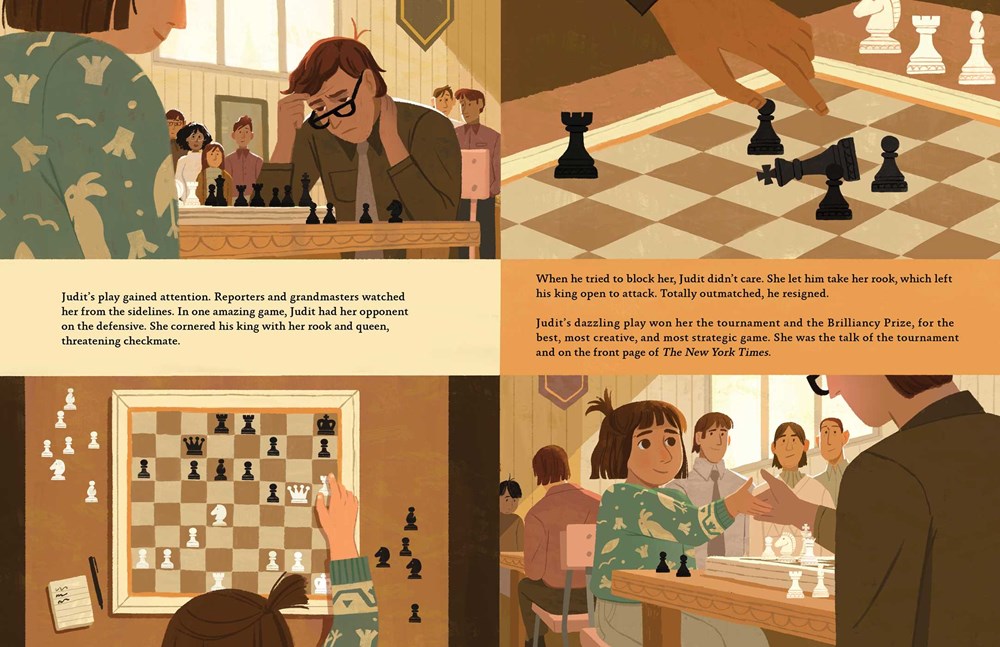 Interior illus by Stevie Lewis from THE QUEEN OF CHESS by Laurie Wallmark_3