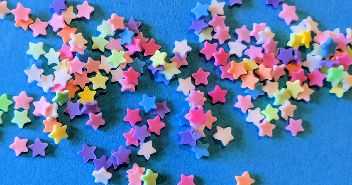 colorful polymer star sprinkles