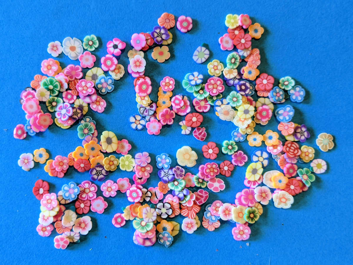 flowers made from polymer clay