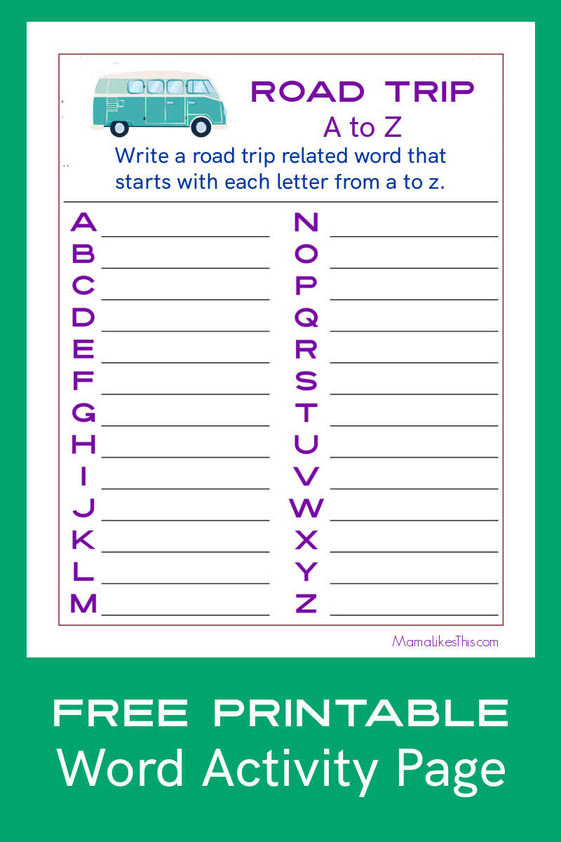 Free Printable Summer Road Trip Games for Kids - About a Mom