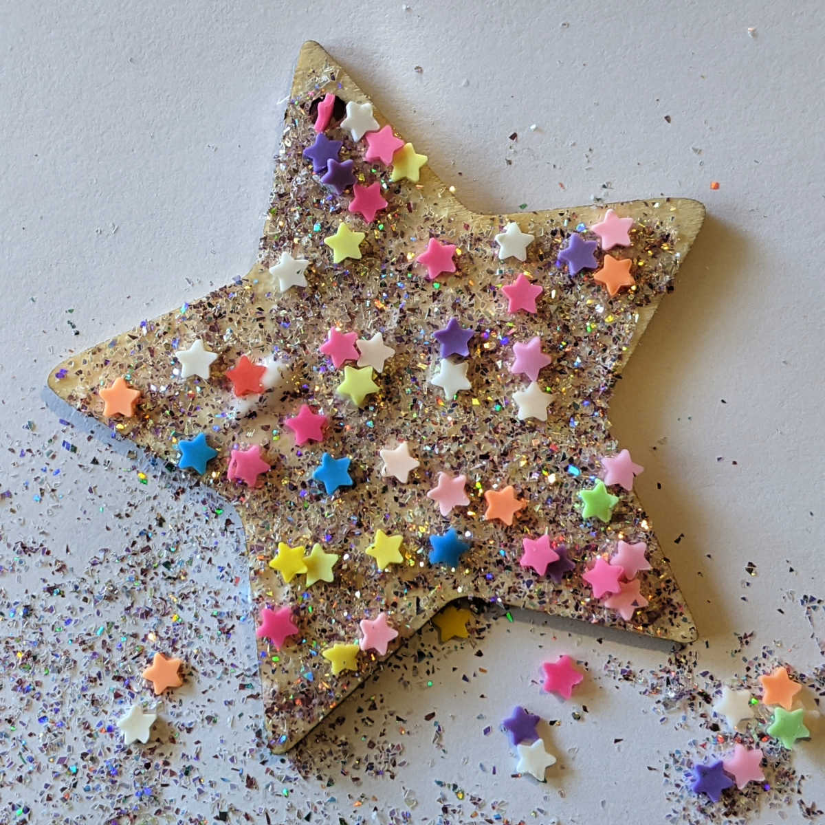 glitter star ornament