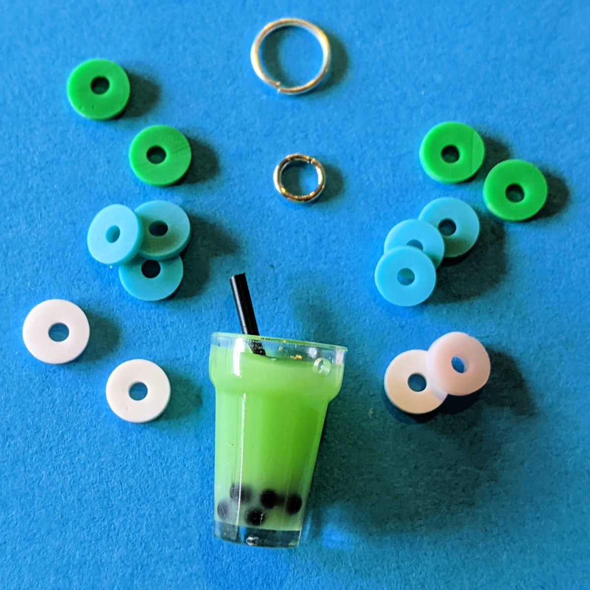 matcha bubble tea earring craft supplies
