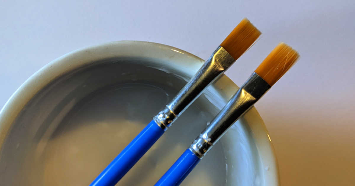 paint brushes and glue