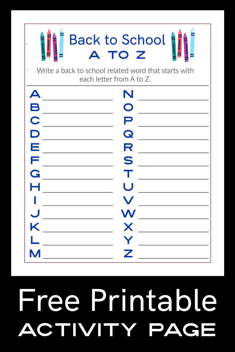 This free printable back-to-school word activity page is a fun and educational way for kids to get their brains thinking about the classroom.