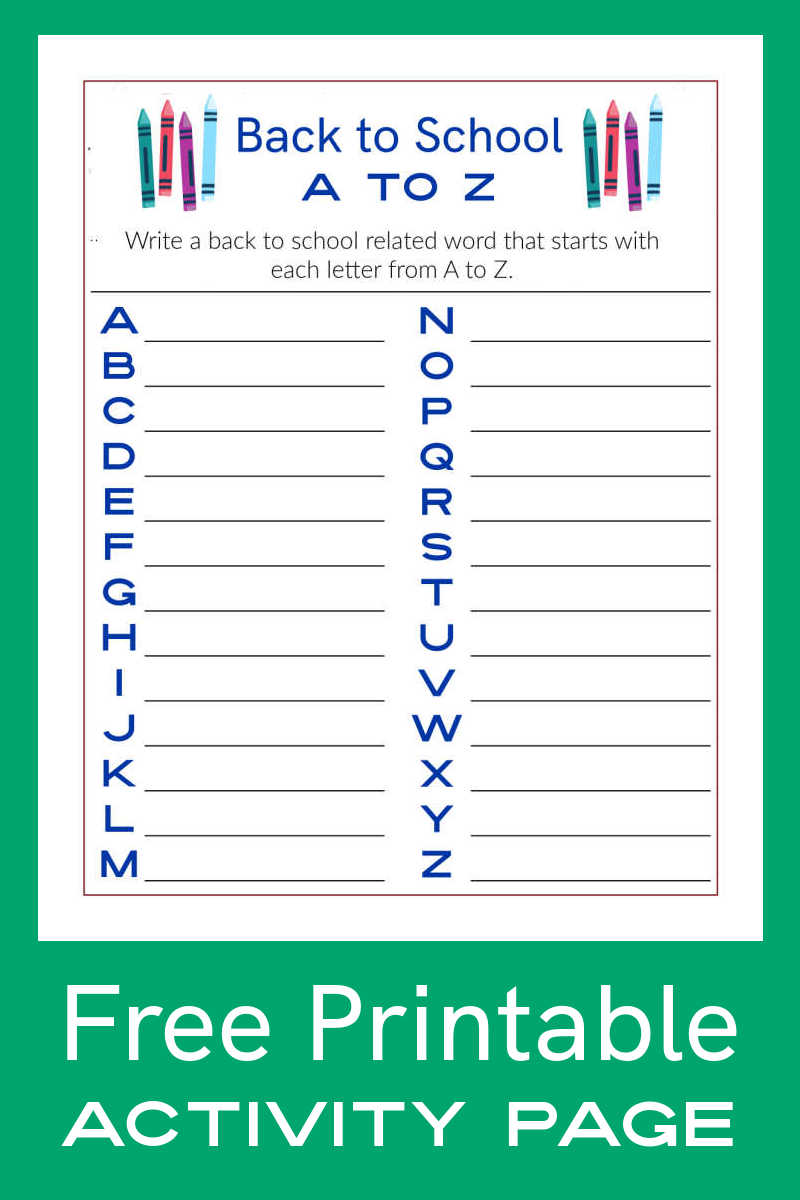 This free printable back-to-school word activity page is a fun and educational way for kids to get their brains thinking about the classroom.