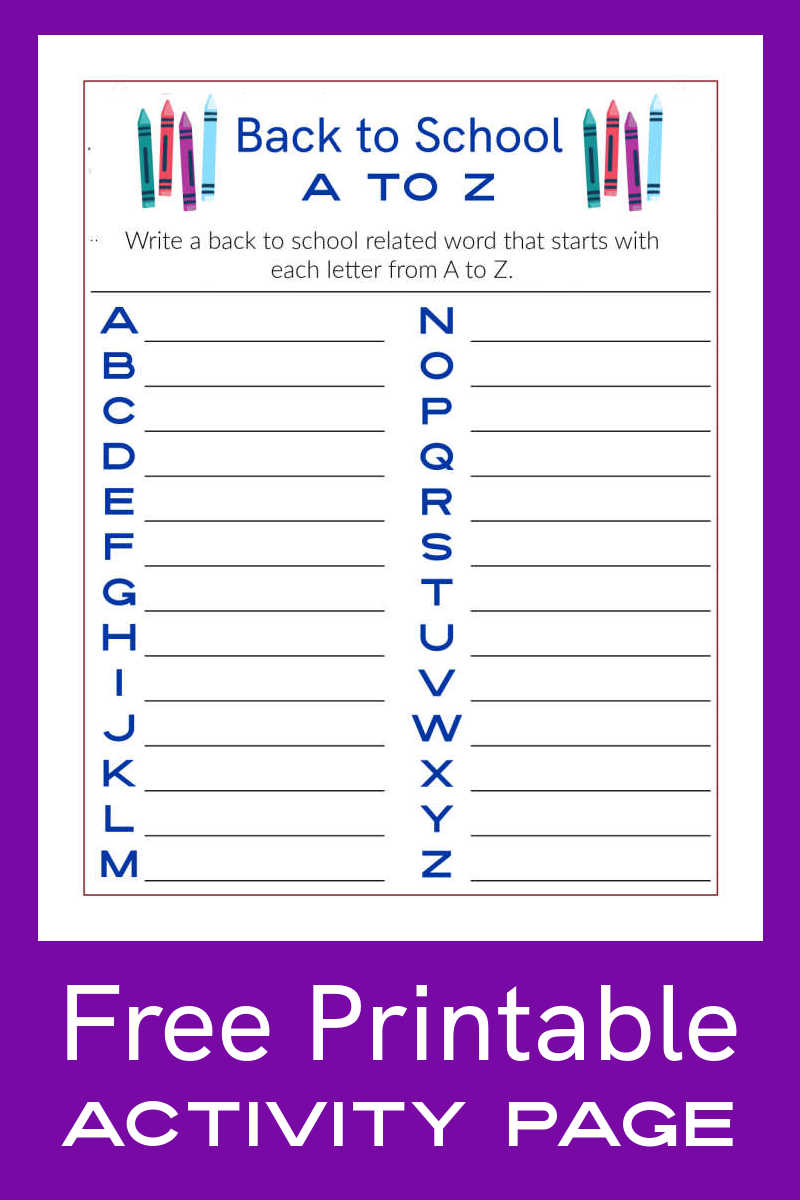 This free printable back-to-school word activity page is a fun and educational way for kids to get their brains thinking about the classroom.