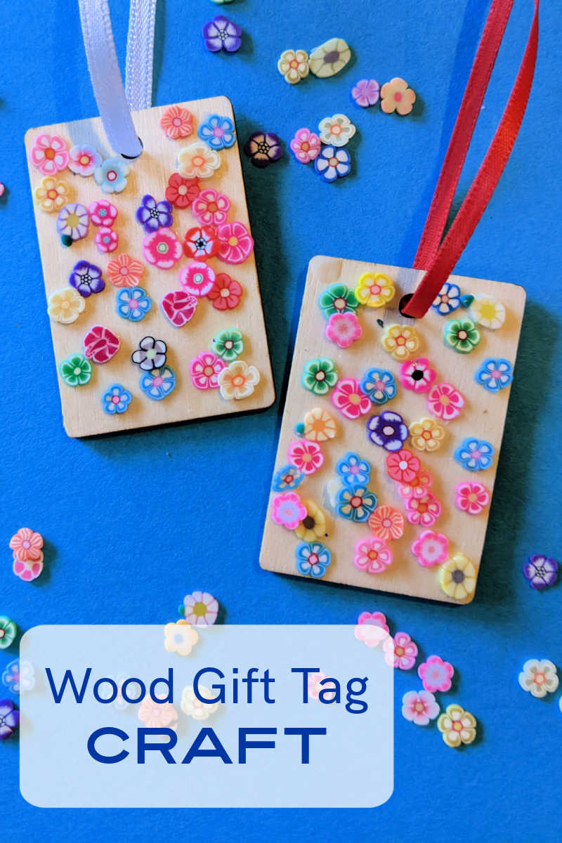 wood diy flower gift tag craft