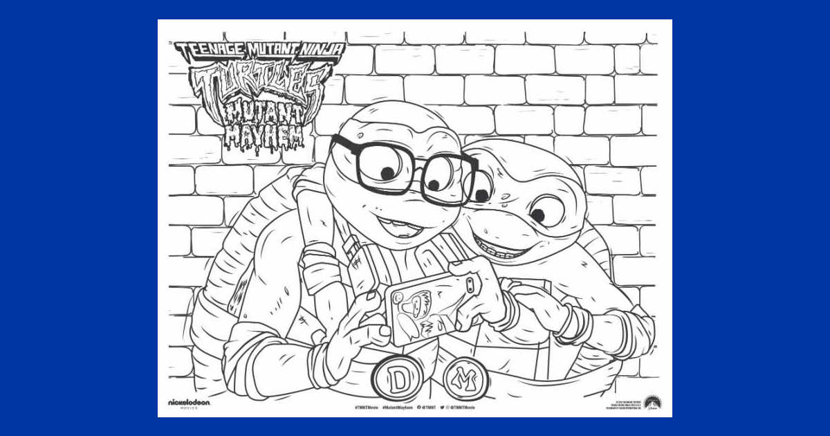 feature mikey and donatello coloring page