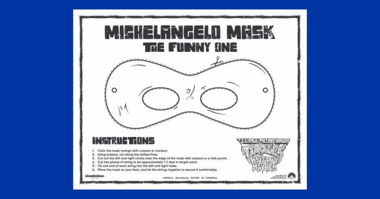 TMNT Free Printable Michelangelo Mask - Mama Likes This