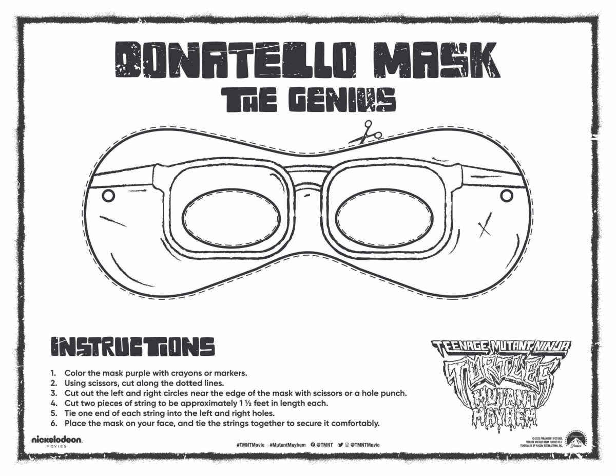 free printable donatello mask